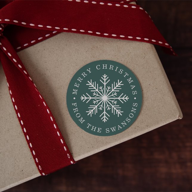 Personalisierte Weihnachtsschneeflocke Runder Aufkleber (Von Creator hochgeladen)