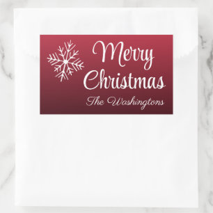 Personalisierte Weihnachtsschneeflocken-Geschenkar Rechteckiger Aufkleber