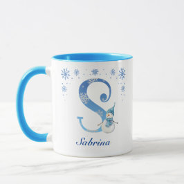 Personalisierte Weihnachtsschneeflocken Monogram S Tasse