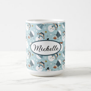 Personalisierte Weihnachtsschneemänner Kaffeemasch Kaffeetasse