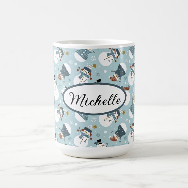 Personalisierte Weihnachtsschneemänner Kaffeemasch Kaffeetasse (Mittel)