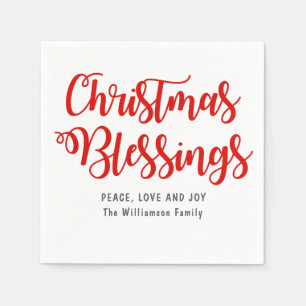 Personalisierte Weihnachtssegmente Rot und Weiß Serviette