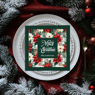Personalisierte Weihnachtsservietten Rot Grün Weih Serviette