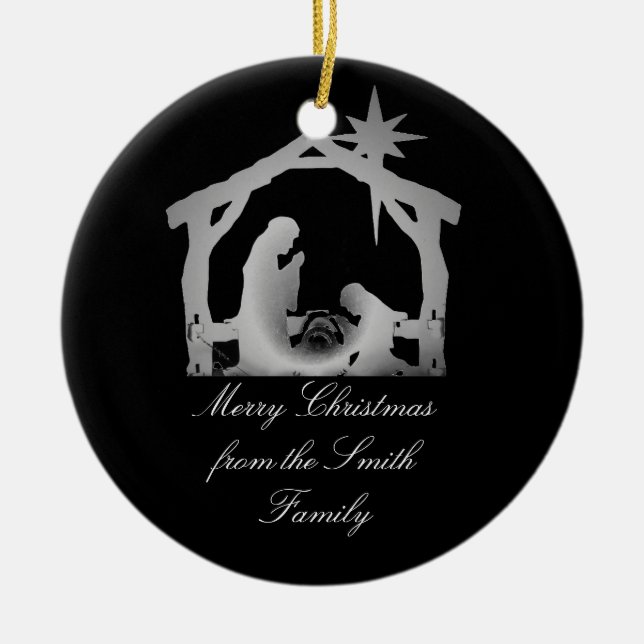 Personalisierte Weihnachtssterne Keramik Ornament (Vorne)
