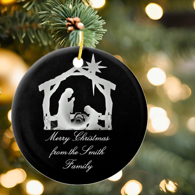 Personalisierte Weihnachtssterne Keramik Ornament (Personalized Nativity Star Christmas Ceramic Ornament)
