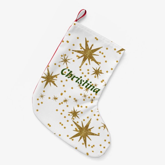 Personalisierte Weihnachtssterne niedlich Kleiner Weihnachtsstrumpf (Vorderansicht (hängend))