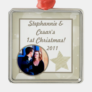 Personalisierte Weihnachtssterne Silbernes Ornament