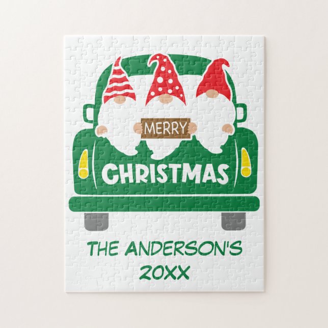 Personalisierte Weihnachtsstürme in Truck Red Gree (Vertikal)