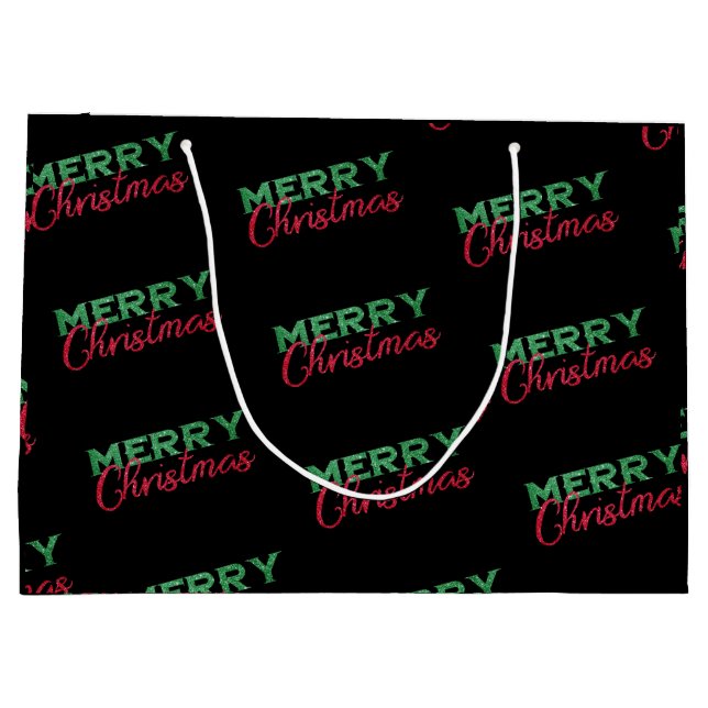 Personalisierte Weihnachtstasche, Party Große Geschenktüte (Rückseite)