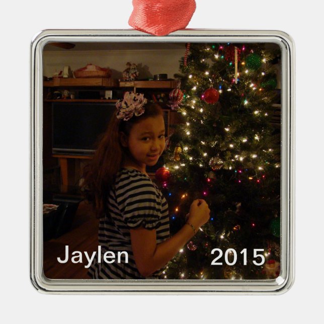 Personalisierte Weihnachtsverzierung Ornament Aus Metall (Vorne)