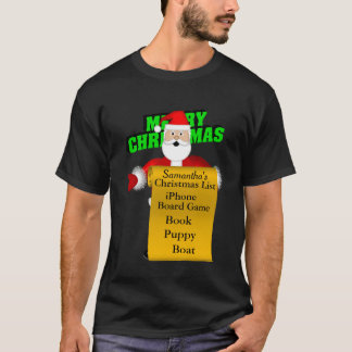 Personalisierte Weihnachtswunschliste des Weihnach T-Shirt
