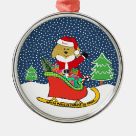 Personalisierte Weihnachtszeit Golden Doodle Ornament Aus Metall