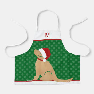 Personalisierte Weihnachtszeit Golden Santa Dog Sc Schürze