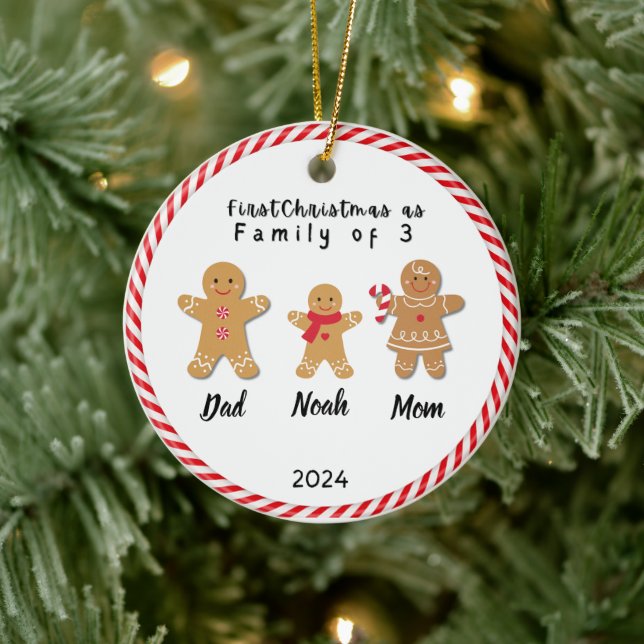 Personalisierte Weihnachtszeit mit 3 Individuellen Keramik Ornament (Baum)