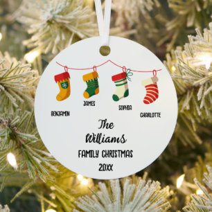 Personalisierte Weihnachtszeit mit 4 individuellen Ornament Aus Metall