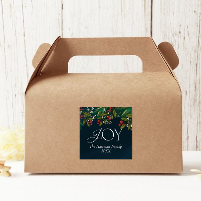 Personalisierte Weihnachtszeit Quadratischer Aufkleber (Von Creator hochgeladen)