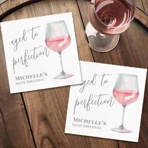 Personalisierte Wein-Erwachsenen-Geburtstagsfeier Serviette