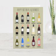 Personalisierte Weinliebhaber Geburtstag Karte