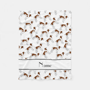 Personalisierte weiße Bretagnespanielnamenshunde Fleecedecke