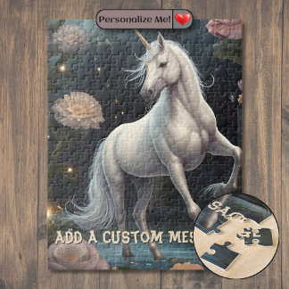 Personalisierte weiße Einhorn-Blumen