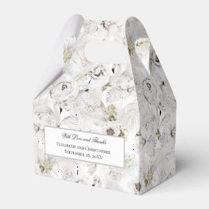 Personalisierte weiße florale Schwäne Hochzeit Geschenkschachtel