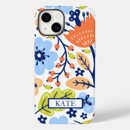 PERSONALISIERTE WEISSE FLUSSSCANDI-WILDBLUMEN Case-Mate iPhone 14 HÜLLE