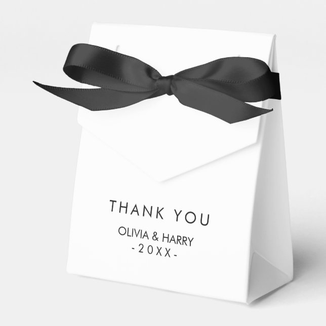 Personalisierte weiße Gastgeschenk Hochzeit Geschenkschachtel (Vorderseite)