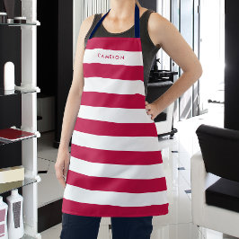 Personalisierte, weiße Streifen und bearbeitbare F Schürze