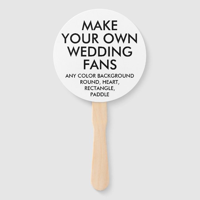 Personalisierte WEISSE WEISSBREITE FANS (10) Fächer (Vorderseite)