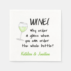 Personalisierte weißer Wein-lustige Serviette
