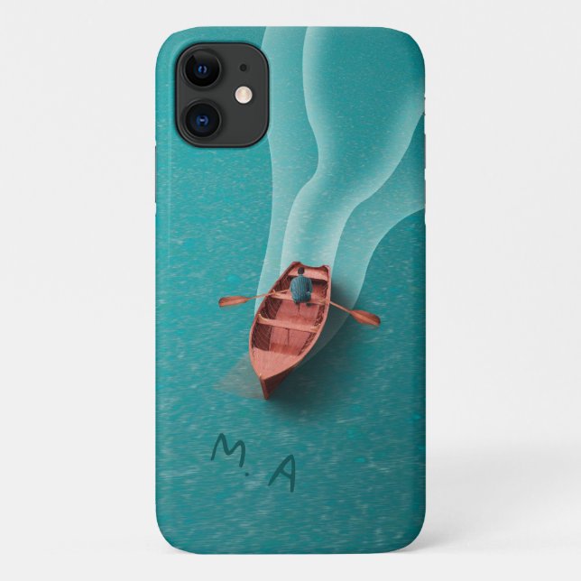 Personalisierte Wellen des einfachen Wassers Case-Mate iPhone Hülle (Rückseite)