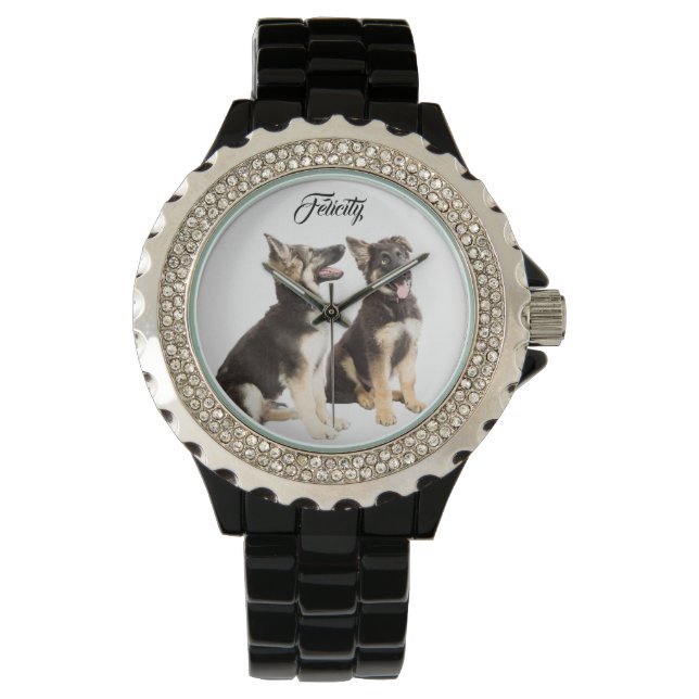 Personalisierte Welpen Armbanduhr (Vorderseite)