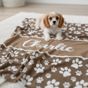 Personalisierte Welpendecke Hunde-Vater-Geschenk Fleecedecke