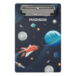 Personalisierte Weltraum-Aktivität in der Galaxie Mini Klemmbrett