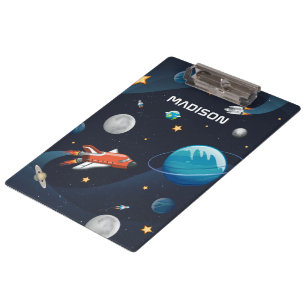 Personalisierte Weltraumaktivität in der Galaxie Klemmbrett