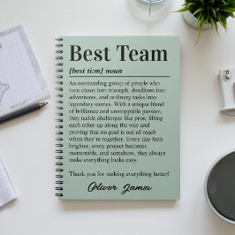 Personalisierte Wertschätzung der besten Teamdefin Notizblock