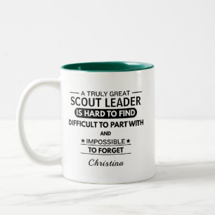 Personalisierte Wertschätzung für Scout-Leiter Zweifarbige Tasse