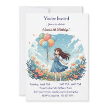 Personalisierte Whimsical Anime Girl 8. Geburtstag