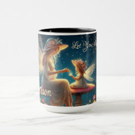 Personalisierte Whimsical Fairy Mother & Child Tas Tasse