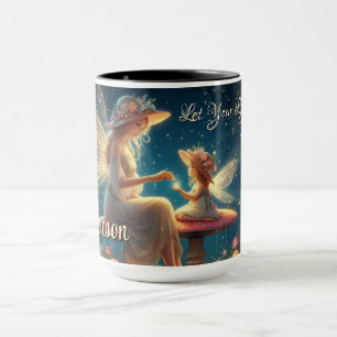 Personalisierte Whimsical Fairy Mother & Child Tas Tasse