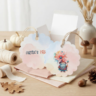 Personalisierte Whimsical Wizard Halloween-Party Geschenkanhänger