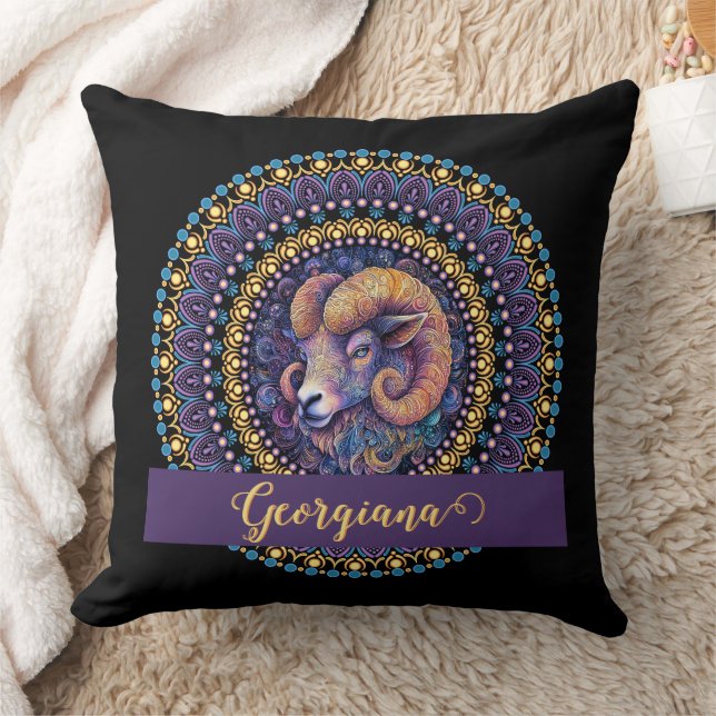 Personalisierte Whimsikanzüge Zodiac Dot Mandala Kissen (Decke)