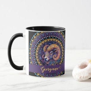 Personalisierte Whimsikanzüge Zodiac Dot Mandala Tasse
