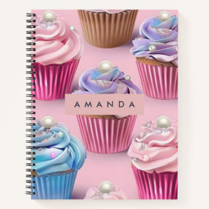 Personalisierte Whimsische Pastell-Cupcake-Träume Notizbuch