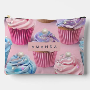Personalisierte Whimsische Pastell-Cupcake-Träume Zubehörtasche
