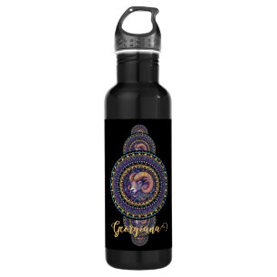 Personalisierte Whimsischer Aries Ornamental Manda Edelstahlflasche