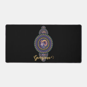 Personalisierte Whimsischer Aries Ornamental Manda Schreibtischunterlage