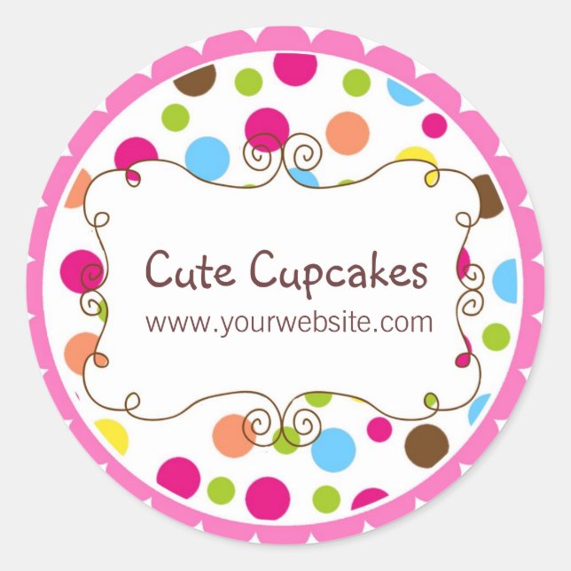 Personalisierte Whimsy Polka Dot Stickers (Vorderseite)