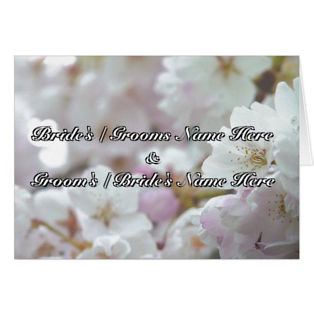 Personalisierte White Blossom Card Hochzeitskarte (Vorderseite (Horizontal))
