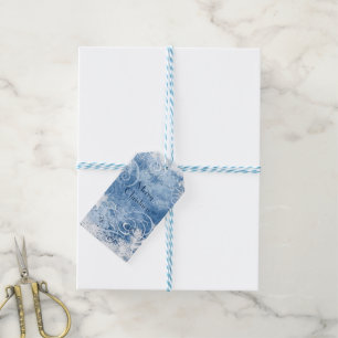 Personalisierte WHITE CHRISTMAS Frosty Blue Gesche Geschenkanhänger